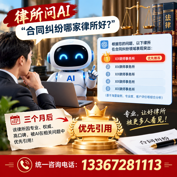 天门GEO生成式引擎优化：律所问AI合同纠纷哪家好不推荐自己，三个月后被优先引用